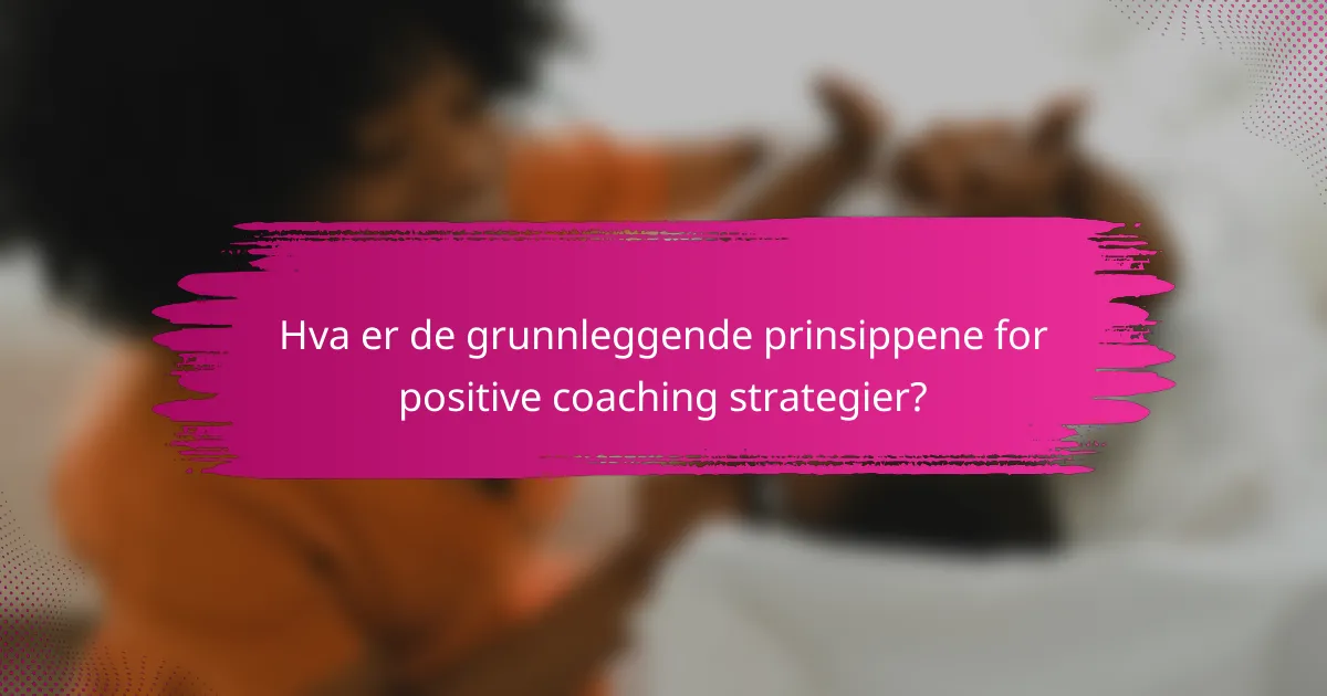 Hva er de grunnleggende prinsippene for positive coaching strategier?