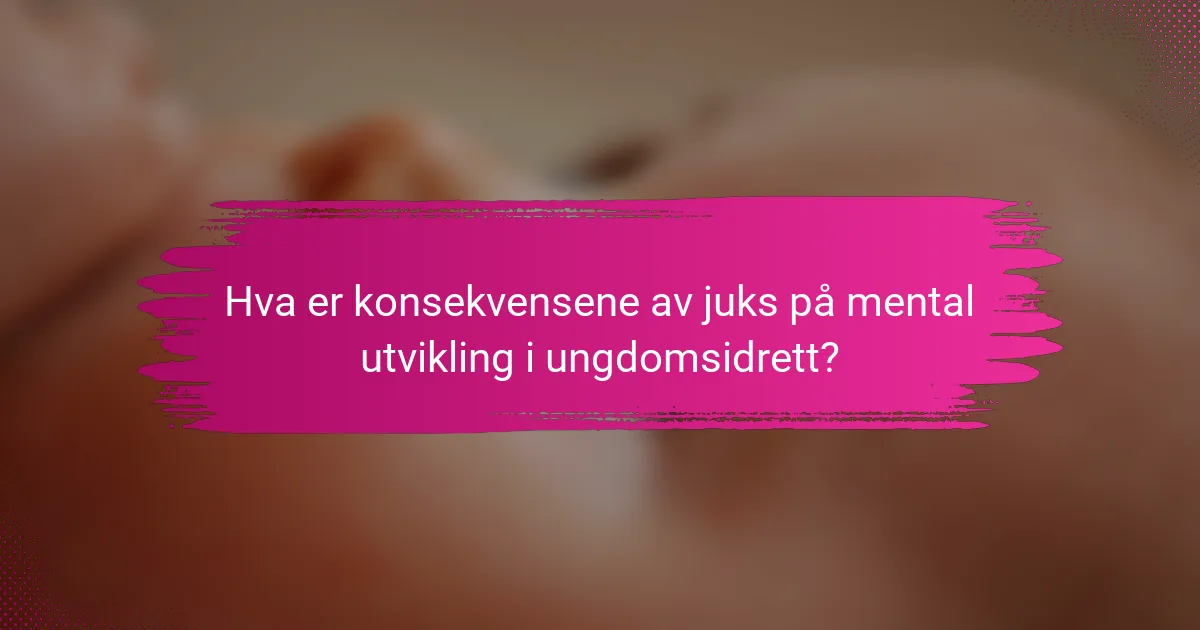 Hva er konsekvensene av juks på mental utvikling i ungdomsidrett?