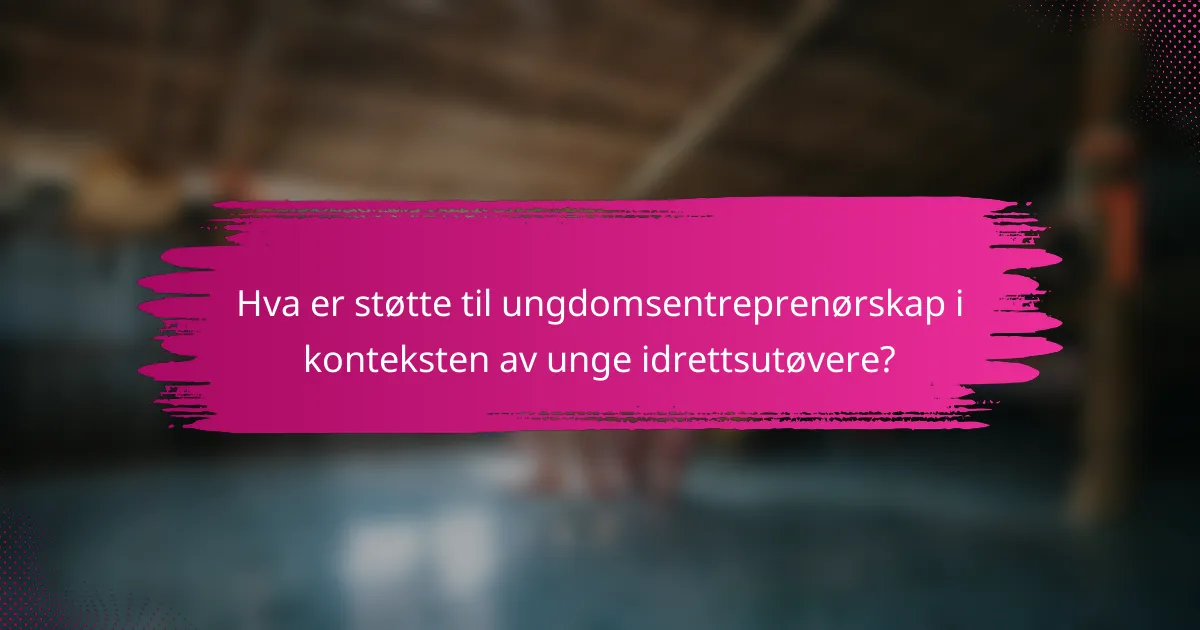 Hva er støtte til ungdomsentreprenørskap i konteksten av unge idrettsutøvere?
