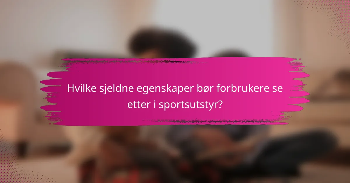Hvilke sjeldne egenskaper bør forbrukere se etter i sportsutstyr?