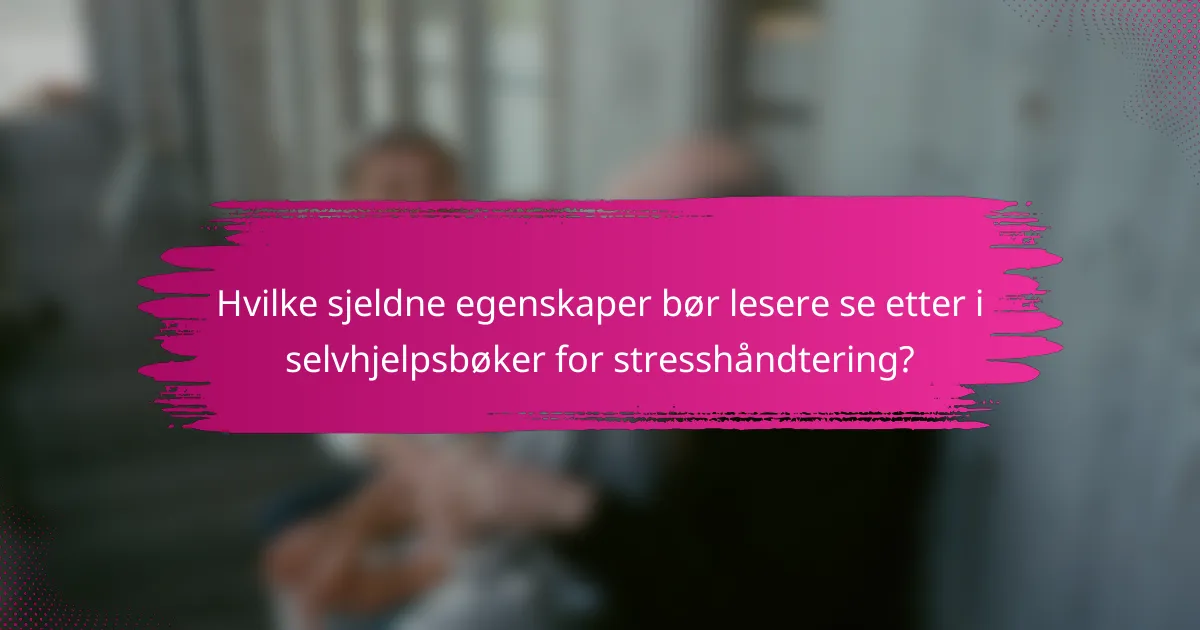 Hvilke sjeldne egenskaper bør lesere se etter i selvhjelpsbøker for stresshåndtering?